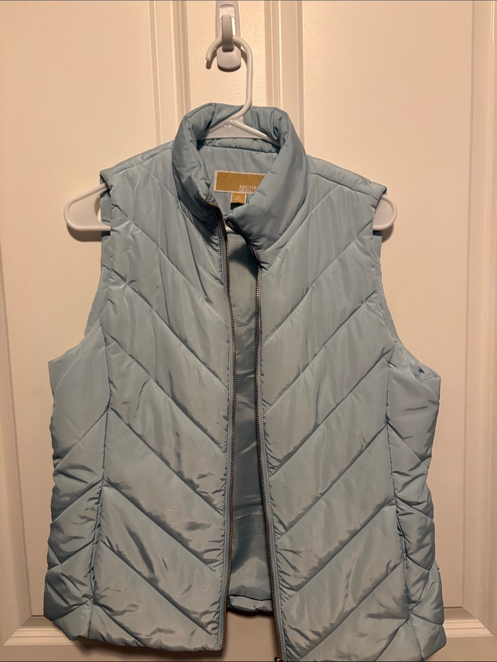 Michael Kors Pale Blue Quilted Puffer Vest